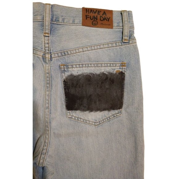 Madewell Perfect Vintage Jean Tapered Fit Denim Custom Painted C2819 Women's 27 - Picture 7 of 10